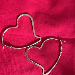 Gold-tone heart "hoops"